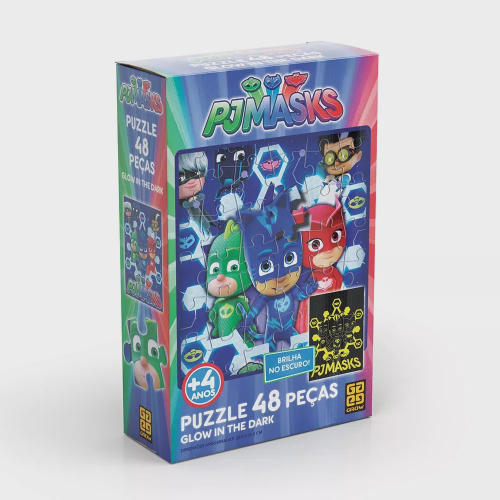 Quebra-Cabeça - 60 Peças - PJ Masks - Corujita e Menino Gato - Grow -  PBKIDS Mobile