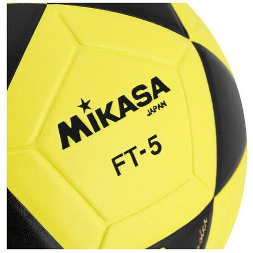 BOLA OFICIAL DE FUTEVÔLEI MIKASA FT-5 - PADRÃO FIFA AMARELA/PRETA