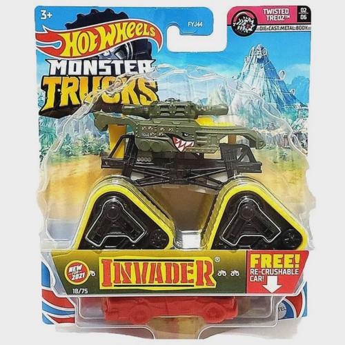 Hot Wheels Monster Trucks Veículo de Brinquedo Invader Die Cast Dragon  Blaster