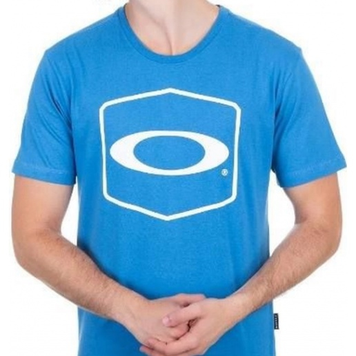 Camiseta Oakley Hexagonal Tee Estampada Masculina - Azul Royal