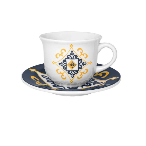 Jogo de Xícaras de Chá Porcelana Oxford Macramê 240ml 6 Unidades