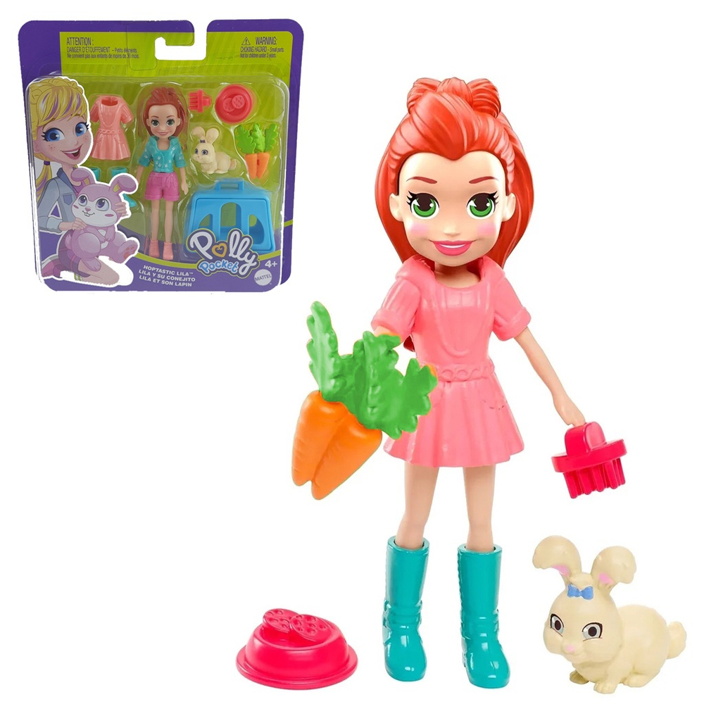 Lila e Coelhinho Polly Pocket - Mattel GDM11 - Noy Brinquedos