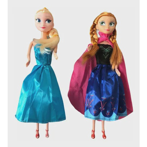 2 Bonecas Frozen, Ana E Elsa 30cm + 1 Pelúcia Olaf Musicais