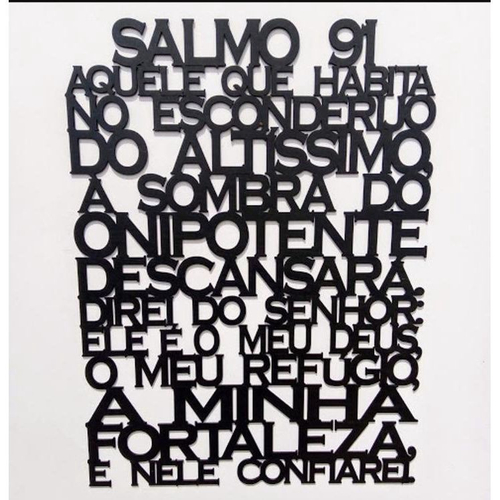 Quadro Decorativo Salmo 91 Frase Religioso