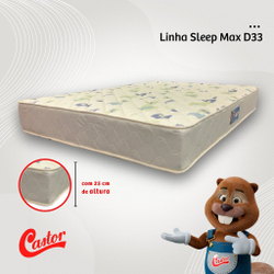 Colchão Castor Sleep Max D33 Casal 138x188x25 - Altura 25cm Menor preço em Colchão Castor Sleep Max D33 Casal 138x188x25 - Altura 25cm