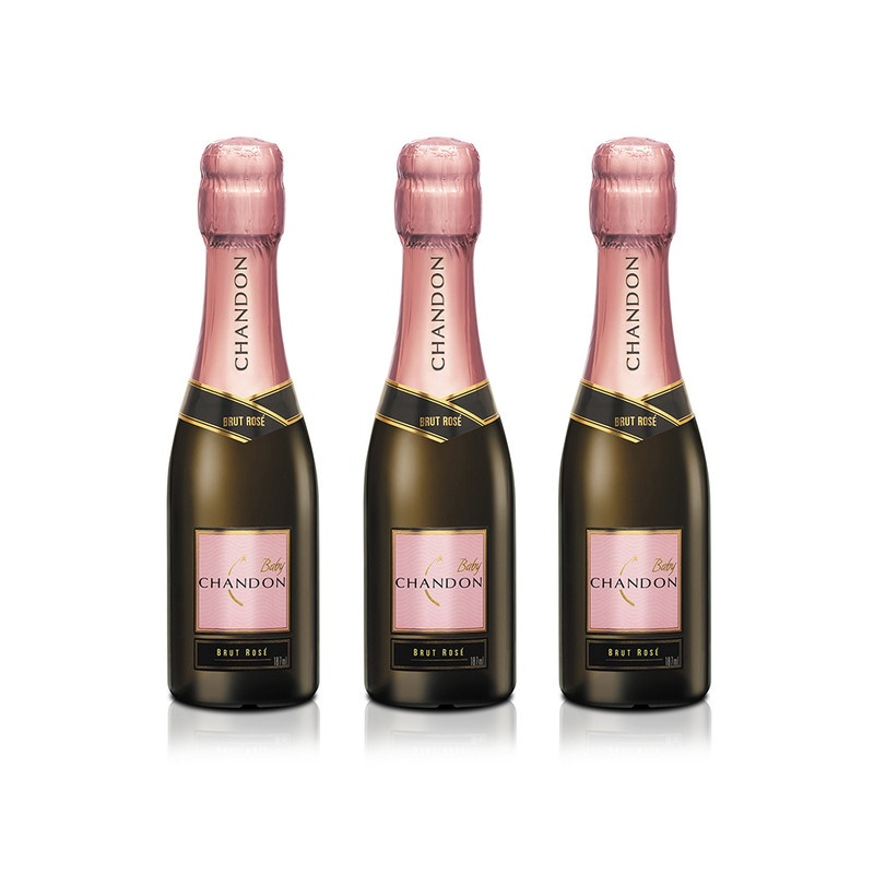 Kit 3 Espumantes Baby Chandon Brut Rosé 187Ml No Shoptime