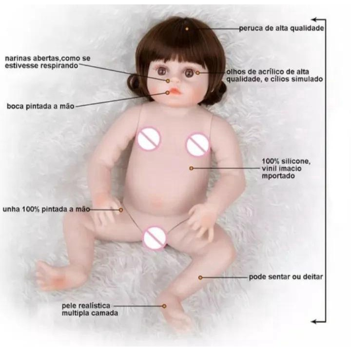 Bebê Reborn 100% Silicone – Bianca – SOB ENCOMENDA – 48cm