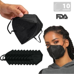 Kit Máscaras KN95 N95 Preta de Proteção Facial FFP2 com 5 Camadas e Clip Nasal - 10 Unidades Menor preço em Kit Máscaras KN95 N95 Preta de Proteção Facial FFP2 com 5 Camadas e Clip Nasal - 10 Unidades
