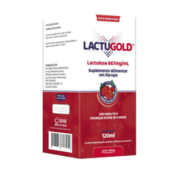 Kit 8X Lactugold 120Ml (Lactulose) Frutas Vermelhas Menor preço em Kit 8X Lactugold 120Ml (Lactulose) Frutas Vermelhas