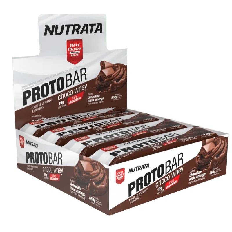 Barra De Proteína Protobar Choco Whey Sabor Chocolate Meio Amargo Com ...