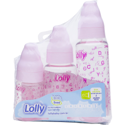 Kit Mamadeira Lolly Tip 80/150/240ml Rosa Menor preço em Kit Mamadeira Lolly Tip 80/150/240ml Rosa