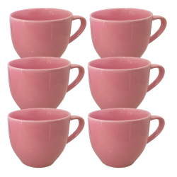 Jogo 6 Xícara Chá Café Rosa 170Ml Porcelana Menor preço em Jogo 6 Xícara Chá Café Rosa 170Ml Porcelana