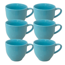 Jogo 6 Xícara Chá Café Azul 170Ml Porcelana Menor preço em Jogo 6 Xícara Chá Café Azul 170Ml Porcelana