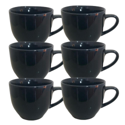 Jogo 6 Xícara Chá Café Preta 170Ml Porcelana Menor preço em Jogo 6 Xícara Chá Café Preta 170Ml Porcelana