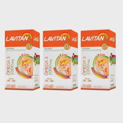 Kit Lavitan Ômega 3 Óleo De Peixe 1000Mg 3 Un Com 60 Caps Menor preço em Kit Lavitan Ômega 3 Óleo De Peixe 1000Mg 3 Un Com 60 Caps