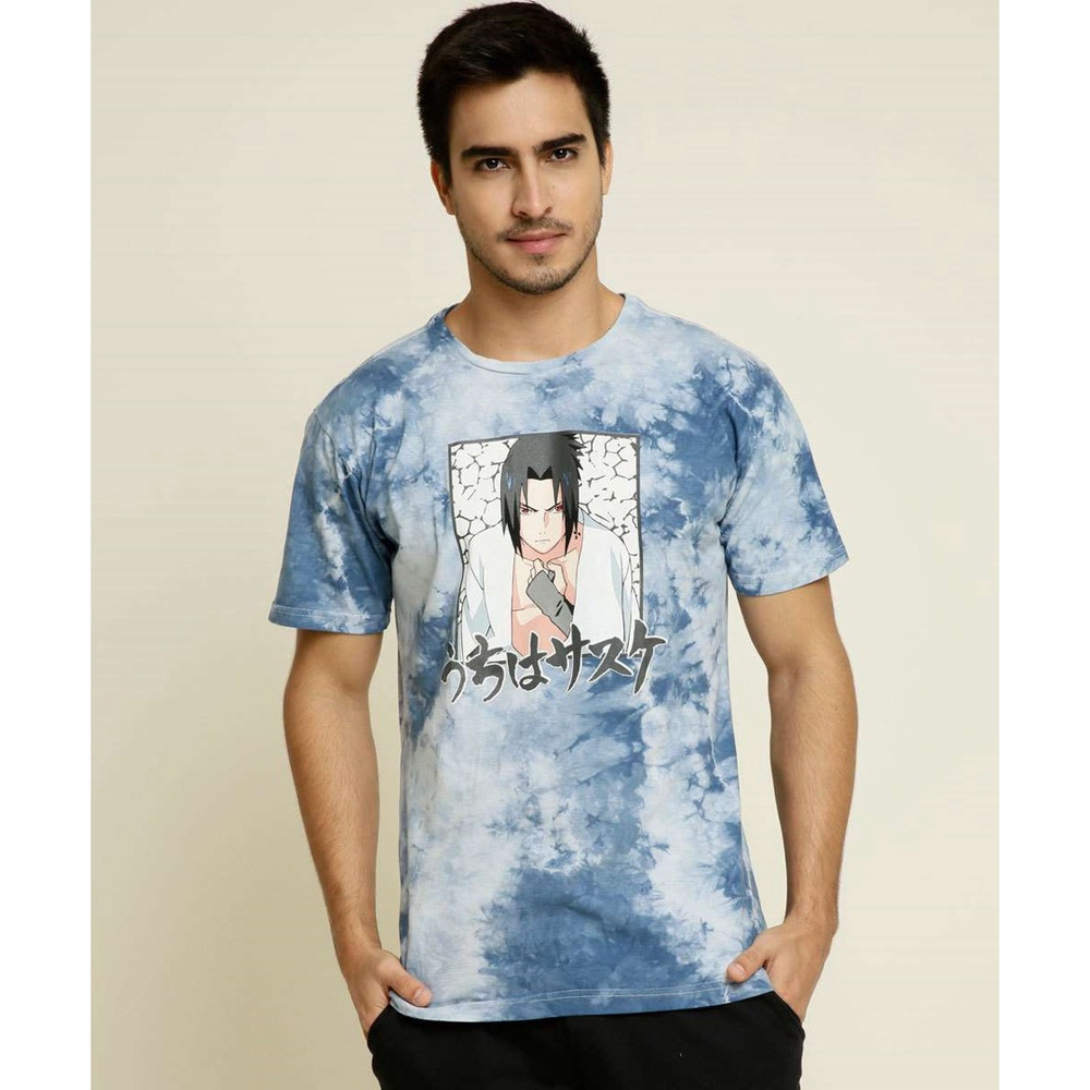 Camiseta masculina Sasuke azul, Naruto