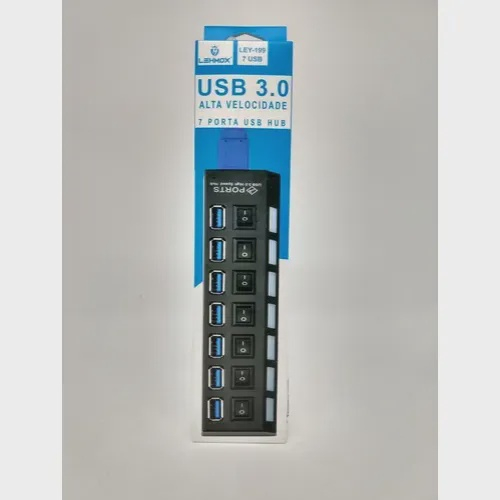 Hub usb extensor 7 portas 3 0 c interruptor lehmox ley 199 no shoptime