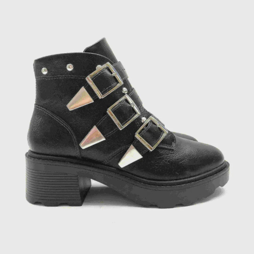 Bota vizzano cano curto tiras hot sale e fivela