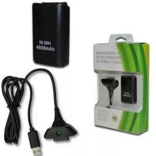 Bateria Controle Xbox 360 Com Cabo Carregador Usb