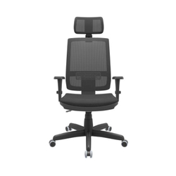 Cadeira Presidente Brizza Giratória BackSystem NR17 com Braço 3D Assento Poliéster Plaxmetal Preta Menor preço em Cadeira Presidente Brizza Giratória BackSystem NR17 com Braço 3D Assento Poliéster Plaxmetal Preta