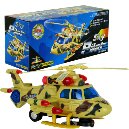 Kit Brinquedo Infantil com Avião e Helicóptero Eletrônicos Bate e