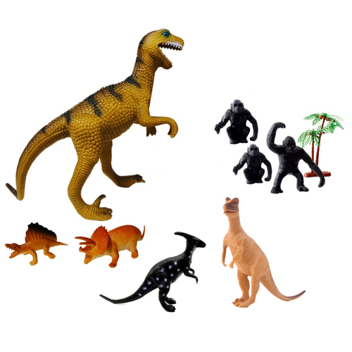 Kit 18 Dinossauros Educativos Brinquedo Realista Joyin de Plástico