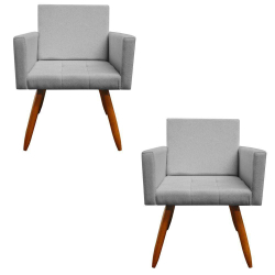 Kit 2 Poltronas Vitória Decorativa Linho Cinza Kasa Sofá é boa?