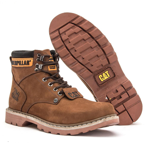 Bota Masculina Botina Caterpillar Cano Curto Palmilha Gel P.U Biqueira  Impermeável