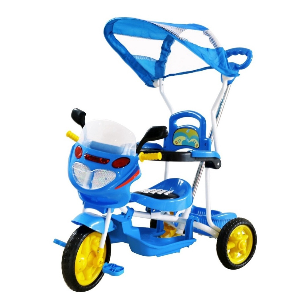 Triciclo Infantil com Empurrador Motoca Passeio Bebê Azul no Shoptime