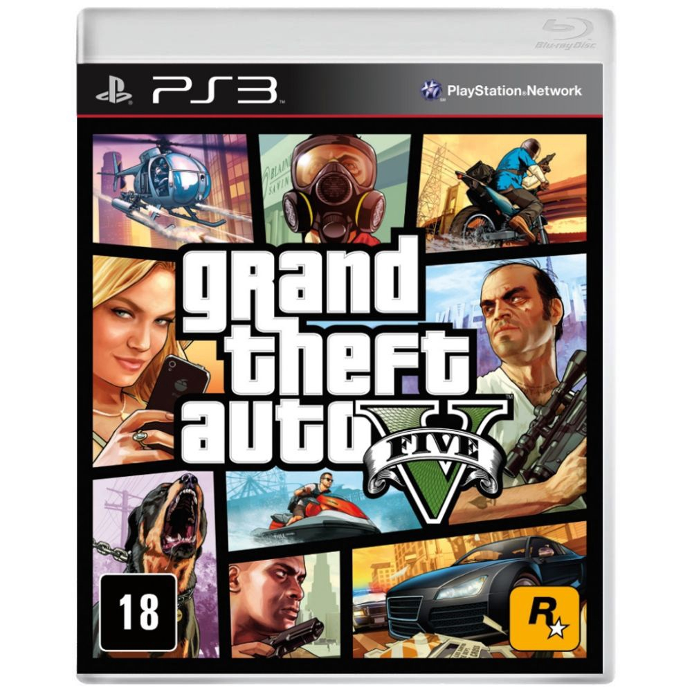 Jogo GTA 5 V Grand Theft Auto V- Ps3 - Midia Fisica - Usado