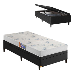 Cama Box Solteiro Baú Colchão de Espuma D20 Supreme Branco 88x188x50cm Menor preço em Cama Box Solteiro Baú Colchão de Espuma D20 Supreme Branco 88x188x50cm