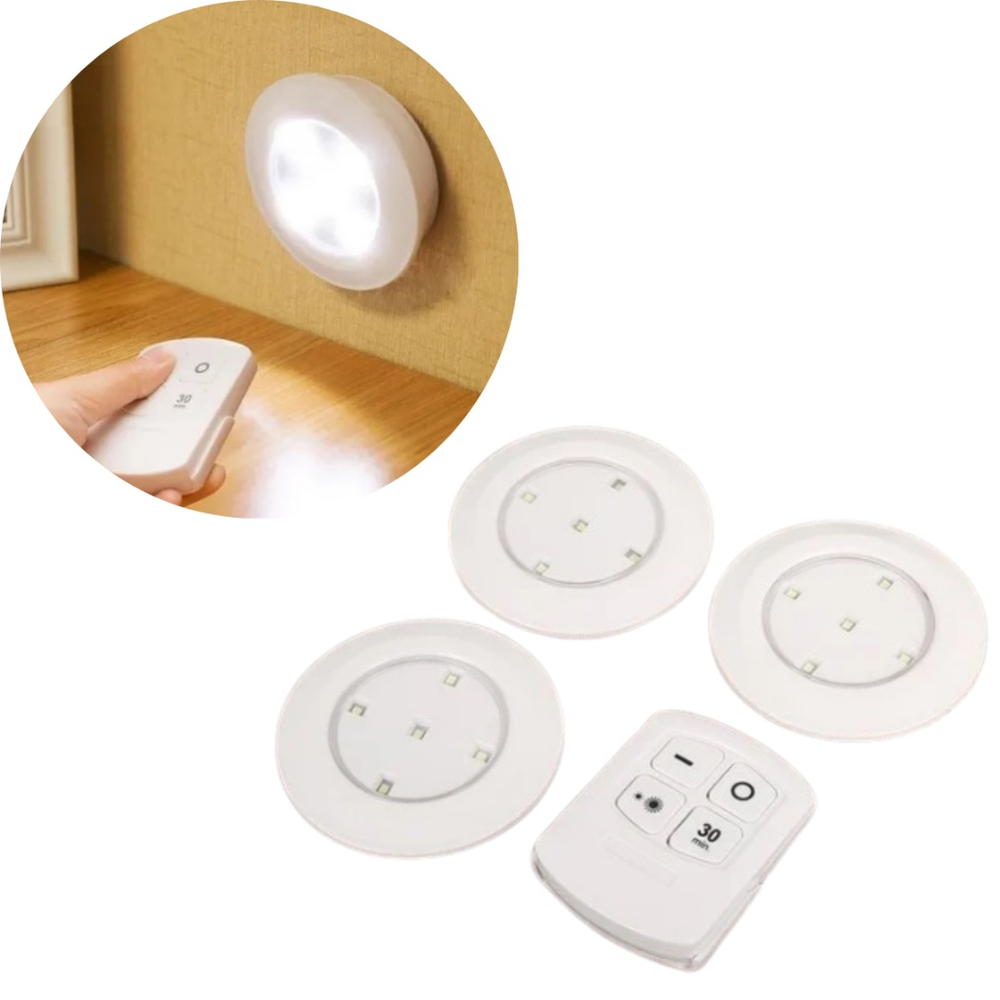 Kit Lampada Luminaria Led Spot Sem Fio Controle Remoto No Shoptime