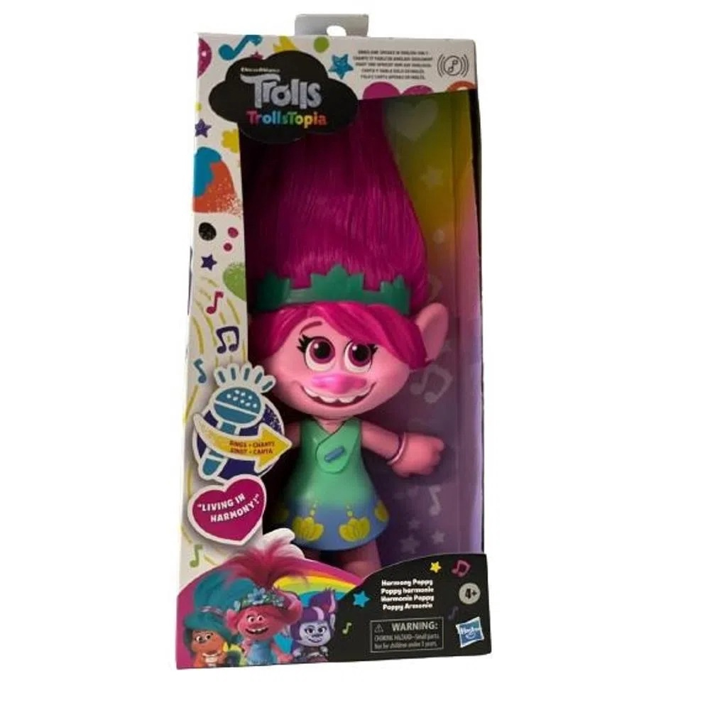 Figura Trolls Harmonia, Boneca que Fala e Canta TrollsTopia Poppy Cantora -  F1397 - Hasbro : : Brinquedos e Jogos