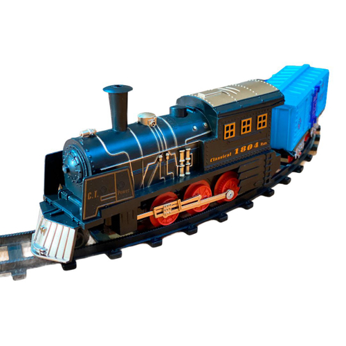 Trem De Brinquedo Com Fumaça Movendo-se No Modelo Ferroviário. Foto de  Stock - Imagem de frete, preto: 253724298