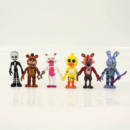 Kit 6 Bonecos Animatronics Five Nights At Freddy's Fnaf em