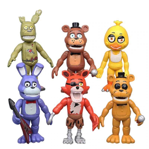 Kit 6 Bonecos Animatronics Five Nights At Freddy's Fnaf