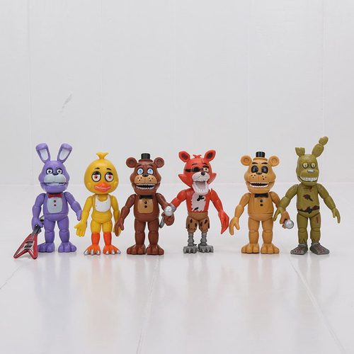 Kit 6 Bonecos Animatronics Five Nights At Freddy's Nightmare no