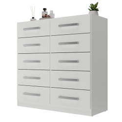 Cômoda 10 Gavetas Torres CO1022 Branco - Moville Movelaria Menor preço em Cômoda 10 Gavetas Torres CO1022 Branco - Moville Movelaria