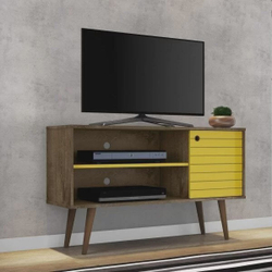 Rack para TV até 42 Polegadas 1 Porta Retrô Jade Móveis Bechara Madeira Rústica/Amarelo é boa?