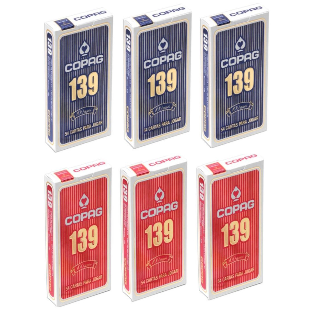 Baralho 139 Tradicional COPAG, Naipe Convencional ou Grande, Azul ou  Vermelho, 55 Cartas para Jogar