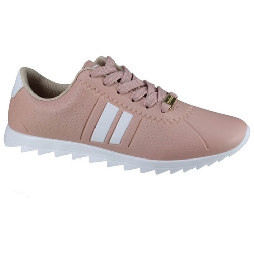 Tenis rosa com sales listra branca