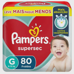 Fralda Pampers Supersec Jumbo G Com 80 Unidades Menor preço em Fralda Pampers Supersec Jumbo G Com 80 Unidades