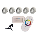 Kit Led Piscina Com Controle + 5 Leds Rgb + Fonte 12V