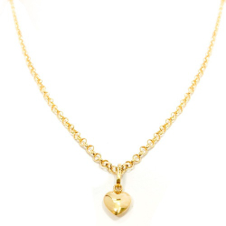 Gargantilha Portuguesa de Ouro 18k 40cm com Pingente Coração Corrente Colar Cordão Elo Português Menor preço em Gargantilha Portuguesa de Ouro 18k 40cm com Pingente Coração Corrente Colar Cordão Elo Português