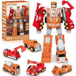Menor preço em Brinquedos para meninos de 5 anos - Brinquedos de Construção Transformam Brinquedos de Brinquedo robô stem Construindo Brinquedos para Crianças Idade 3 4 5 6 7 8 Brinquedos infantis 5 em 1 Pull Back Truck Carros Presentes de Aniversário de Natal pa