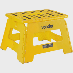 Banqueta Plástica Dobrável 22cm Até 150kg Multiuso c/ Alça - Vonder - Amarelo Menor preço em Banqueta Plástica Dobrável 22cm Até 150kg Multiuso c/ Alça - Vonder - Amarelo