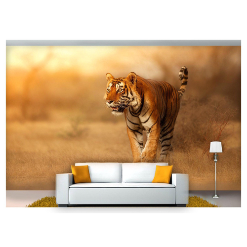 Papel De Parede Animais Tigre Paisagem 3D 7,50M² Anm238