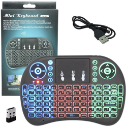 Mini Teclado Mouse Iluminado Led Touchpad Wireless Bluetooth Wifi Sem Fio Bateria USB I8 Preto Menor preço em Mini Teclado Mouse Iluminado Led Touchpad Wireless Bluetooth Wifi Sem Fio Bateria USB I8 Preto