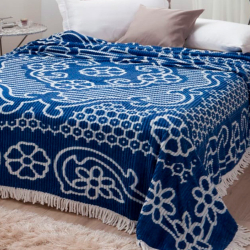 Colcha Chenille Jolitex Casal com Franjas 2,20m x 2,40m Azul Menor preço em Colcha Chenille Jolitex Casal com Franjas 2,20m x 2,40m Azul