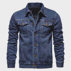 Jaqueta Masculina Jeans Azul e Preta Denim Menor preço em Jaqueta Masculina Jeans Azul e Preta Denim